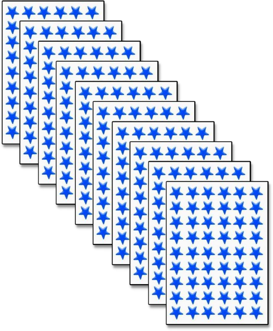 이음모음 대용량 무지 별스티커 13mm, 540개, 파란색