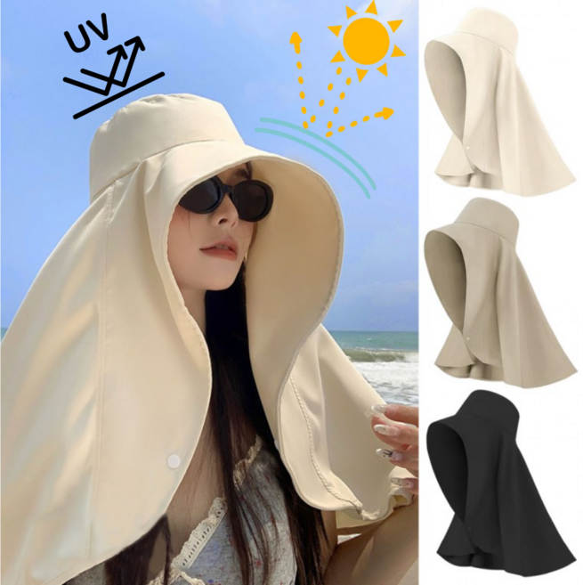 리아유니 자외선차단 모자 풀커버 초경량 여행 골프 등산 햇빛가리개