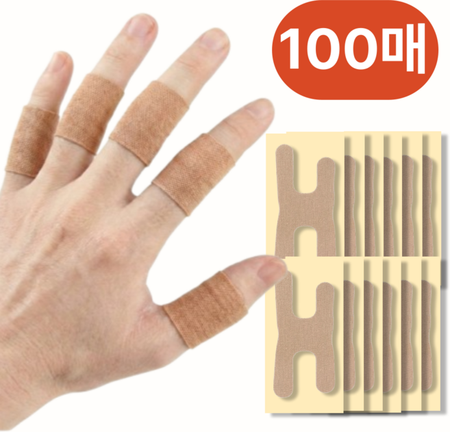 쏘텐션 손가락 마디 관절 인대 보호 테이핑 밴드 압박 탄력 스포츠 깁스, 100매, 1세트