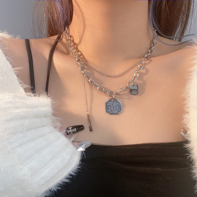 소울린느 남녀 써지컬스틸 목걸이 5021 로고 체인 네크리스