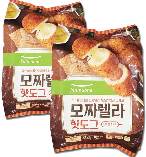 코스트코 풀무원 생가득 모짜렐라 핫도그 12입 960g, 2개
