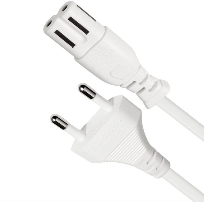 화이트 국산 AC 8자 파워케이블 3M 220v 노트북 오디오 소형 가전 아답터 전원선 플러그 전기 dew+14261Sr