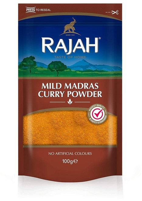 Rajah Mild Madras Curry Powder 100g 라자 마일드 카레가루 100g, 1개