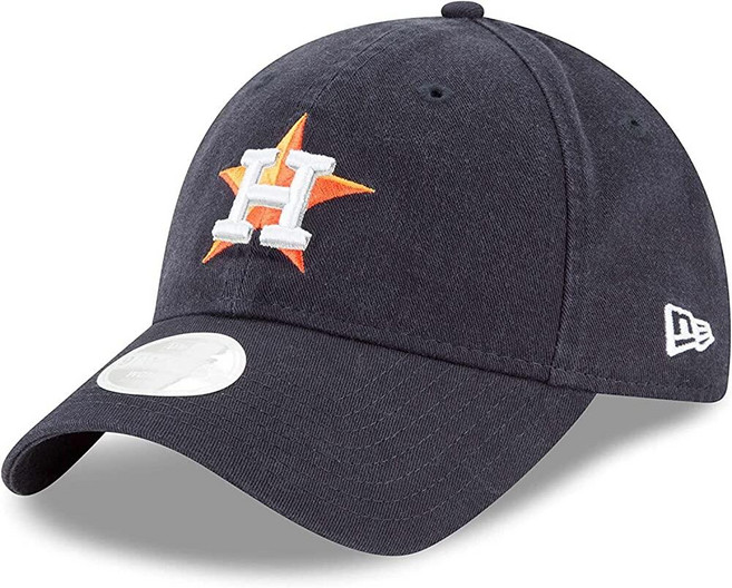New Era 여성용 MLB 코어 클래식 9TWENTY 팀 컬러 홈 조절 가능한 모자 캡 프리 사이즈 휴스턴 아스트로스 네이비. 단일 사이즈