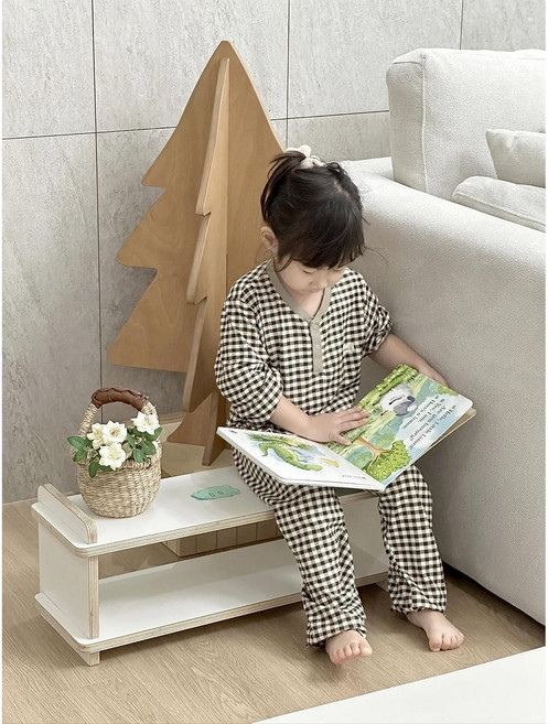 아이존 국내제작 현관 신발장 원목 유아 수납장 교구장 슈벤치, 2단, 화이트