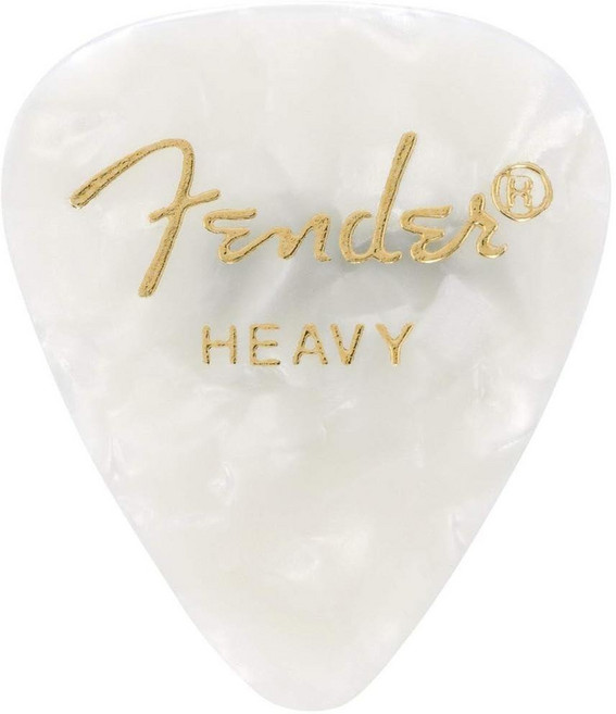 Fender 프리미엄 셀룰로이드 기타 피크 351 모양 액세서리 블랙 모토 미디엄 12팩_147157, Heavy, White Moto_147157