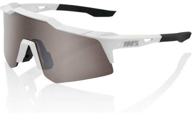 100% 스피드크래프트 SL - 여성 및 남성용 스포츠 선글라스 사이클링 자전거 안전복 | 성능 교체 렌즈 프리미엄 통풍구, Matte White - Hiper Silver Mir, HiPER Silver Mirror