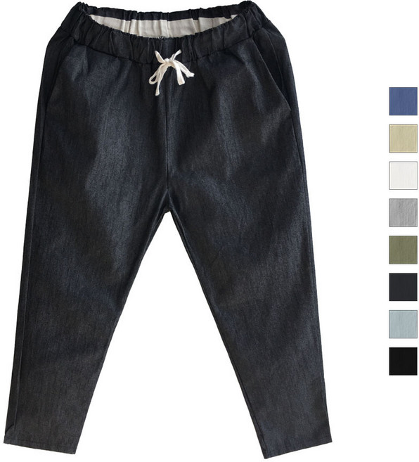 [일칠사] 남자 여름 쿨 린넨 밴딩 슬랙스 바지