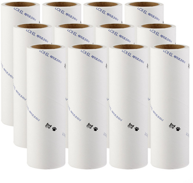 로이엘 초강력 테이프클리너 돌돌이+핸들+리필6개, 04. 리필(90회분)x12개, 12개