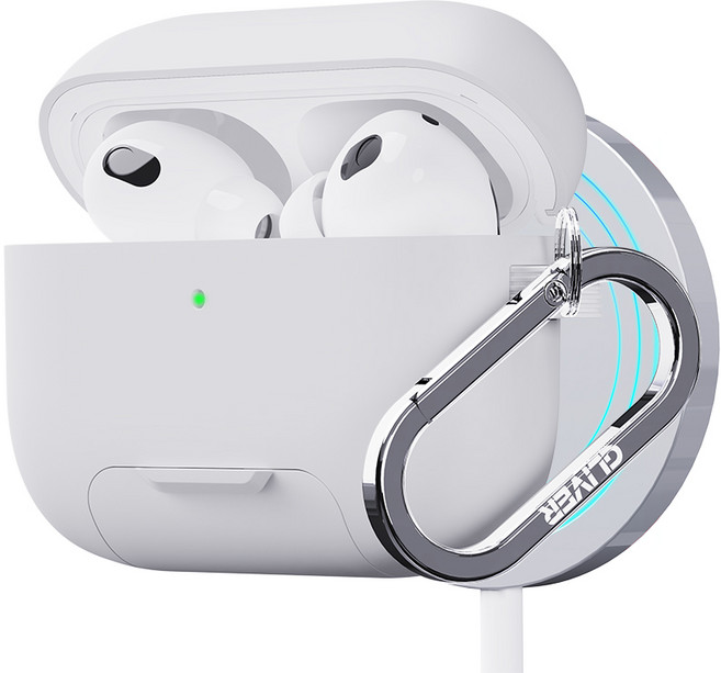 에어팟프로3 케이스 맥세이프 슬림 분실방지 보호 커버, 1개, 화이트, 에어팟 프로3