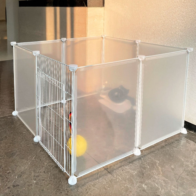 펫블리스 접이식 반려동물용 울타리 공간분리 펜스, 1세트, 반투명