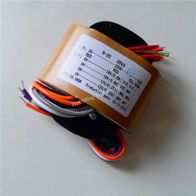 코어 듀얼 12V 20W 오디오 R20 15V DAC 구리 1A 디코더 프리 파워 220V, 30VA 2X18V 2X12V, 1개