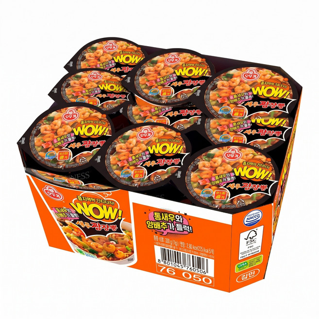 오뚜기 WOW 새우진짬뽕 컵 80g 18개