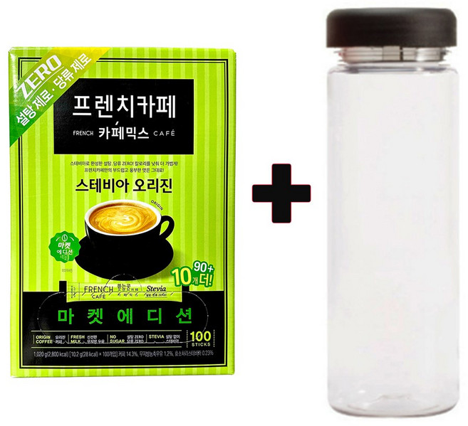 남양 프렌치카페 카페믹스 스테비아 100T+워터보틀, 12g, 100개입