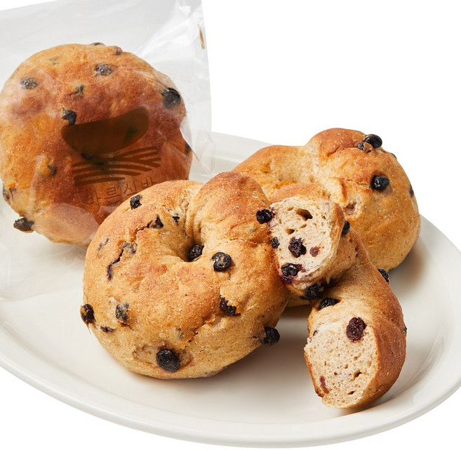 바른식방 블루베리 통밀베이글 (유기농 통밀), 3개, 120g