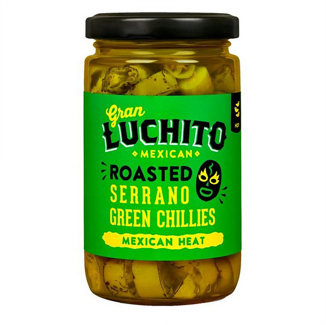Gran Luchito 멕시칸 로스티드 세라노 그린 칠리 피클 절임 215g 4팩