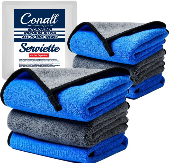 코날 프리미엄 차량용 고중량 초극세사 드라잉 세차타월 0.6M타월, 6개