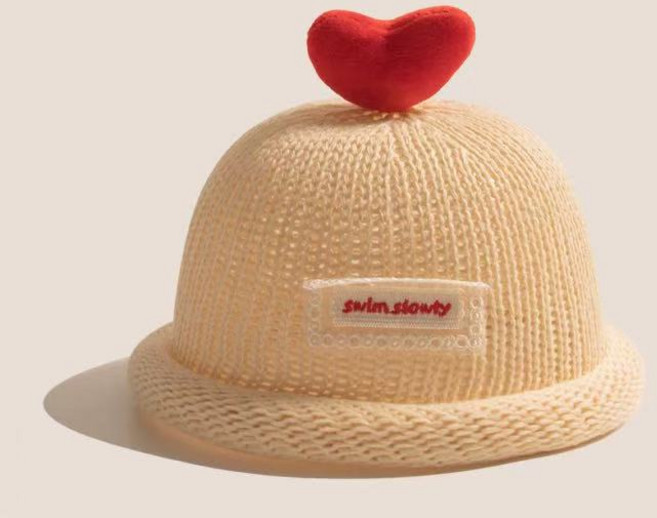 블랙체리 아동용 면매쉬 하트 와치캡