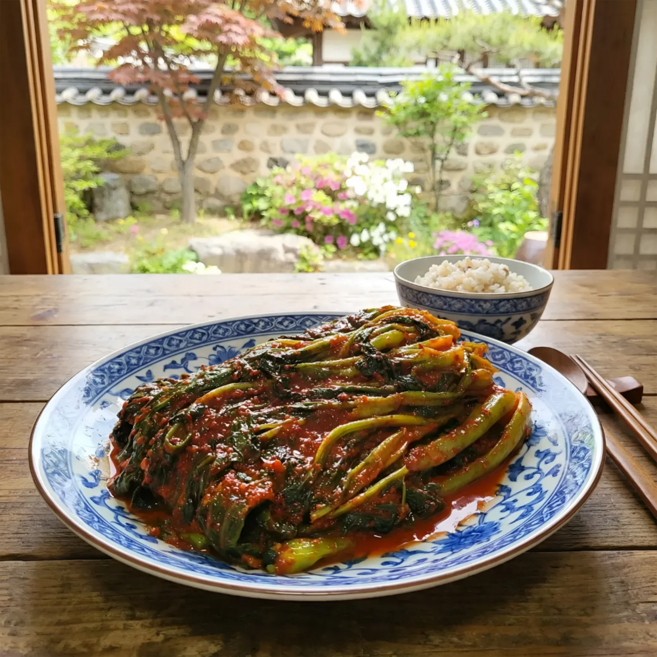 맛있는 김치 여수식 갓김치 부드럽게 톡쏘는 맛 국내가공 가정식 반찬, 1개, 500g