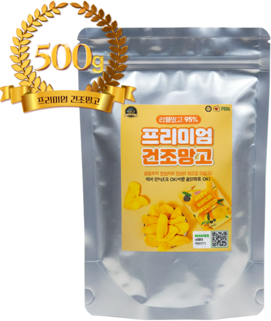 프리미엄 건조 리얼망고 대용량 건망고, 500g, 1개