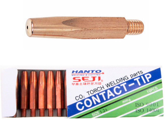 국산 co2 팁 TIP 1.2 1.4 1.6 mm 1통 10개입 택1 가이드 토치 헤드 용접 와이어 용접봉, Co2 TIP 1.4파이(10EA), 1개