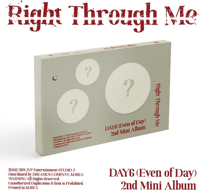 데이식스 (DAY6 Even of Day) / Right Through Me 미니앨범 2집 (JYPK1265), CD ONLY