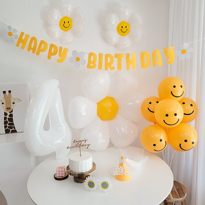데이지 풍선 생일파티세트 (고깔 안경 포함), 숫자풍선 2