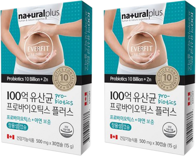 장건강 장케어 FIT 장용성캡슐 17종혼합유산균 100억유산균프로바이오틱스+아연보충 30캡슐, 30회분, 2개