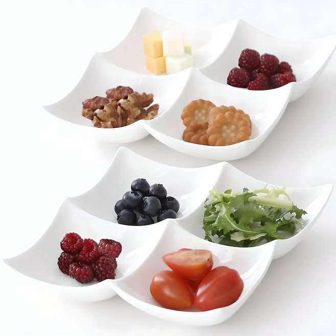 1+1 파쿠젠 4절 도자기 나눔접시 2종 세트, 정사각 대 2p, 1세트