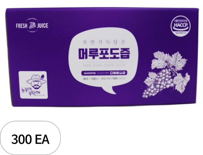 농부야부탁해 머루포도즙, 300개, 100ml