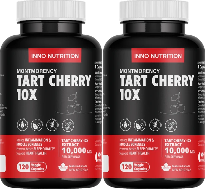 이노뉴트리션 몽모랑시 타트체리 10배농축 식물성 멜라토닌 원액추출 분말 알약 영양제, 2개, 120정 - 쿠팡