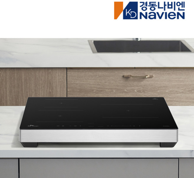 [무료설치] 나비엔매직 3구 인덕션 쿡탑 전기 레인지 단일 파워 3400W 독일 쇼트세란상판 ERI4003ANBLN, 프리스탠딩, 4003_블랙_8cm
