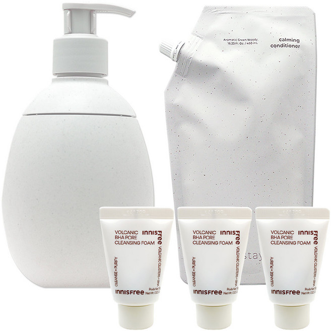 이니스프리 리스테이 카밍 컨디셔너 480mL(세트)+(화산송이폼15gx3개 증정), 1개, 480ml