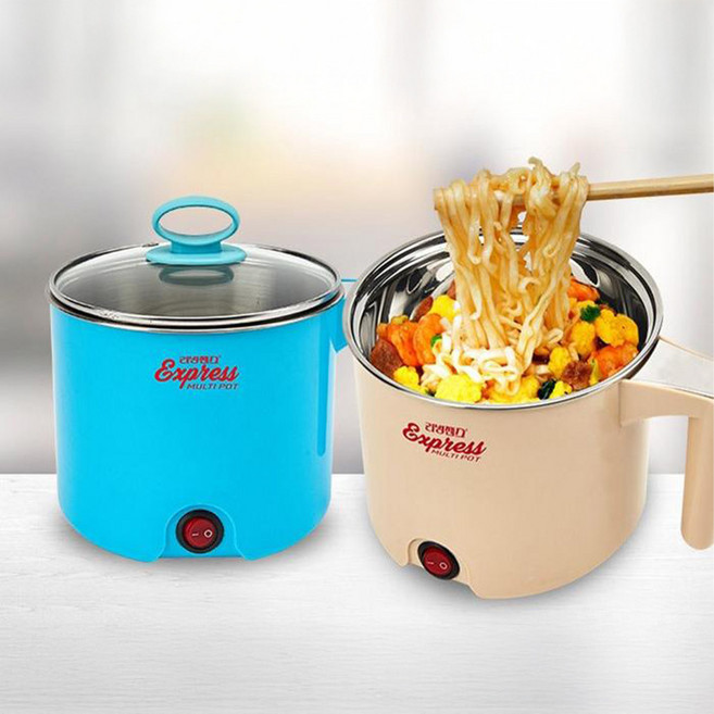 1L 미니 전기 멀티쿠커 리빙센스 라면포트 전기냄비 캠핑용 전기포트 무선 포트 혼밥 자취 필수템, 단품