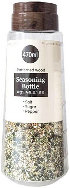 JJ Choice 패턴드우드 조미료병 대 470ml, 1개, 상세 설명 참조