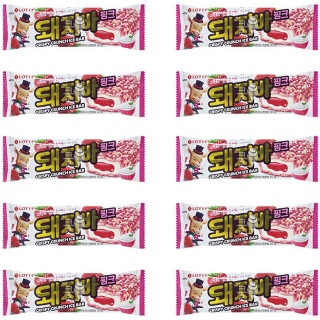 롯데 돼지바 핑크 40개입 딸기 스트로베리 맛 간식용 옛날아이스크림, 40개, 70ml