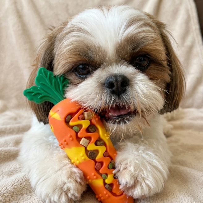 멍포우즈 강아지 노즈워크 장난감 반려견 실리콘 이갈이용품, 1개, 오렌지