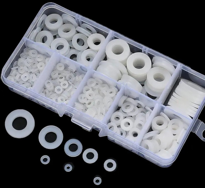 툴스상가 500P 와셔 플라스틱 와샤 나일론 와샤, 1세트, 화이트