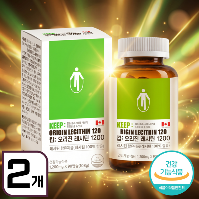 킵 오리진 대두 레시틴 1200mg, 90정, 2개