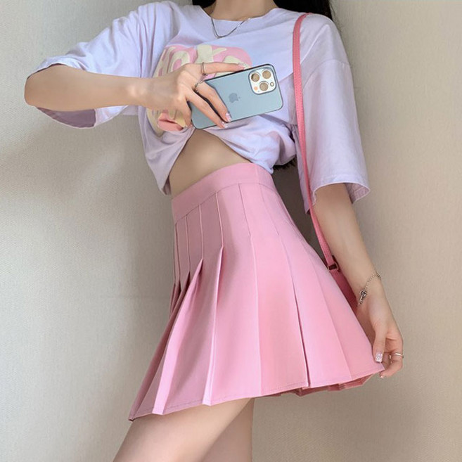 [Bahn 6컬러] 봄봄 A라인 밴딩 스판 플리츠 테니스 스커트 (속바지포함)