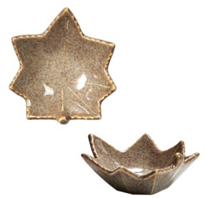 소스 종지 일본 도자기 단풍 모카 간장종지 그릇 6.5cm, 1개