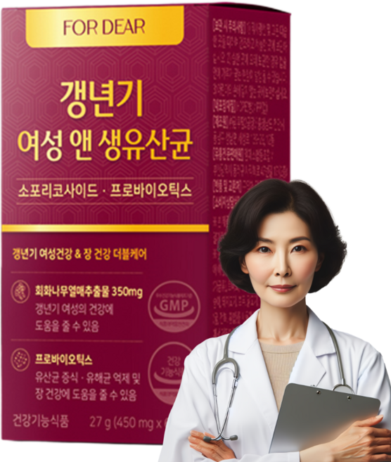 갱년기유산균 yt1 식약청 인증 메노락토프리미엄 휴온스 엘루비 메노락토/갱년기 여성앤 생유산균 [선택:옵션1/옵션2], 1개, 여성유산균, 60정