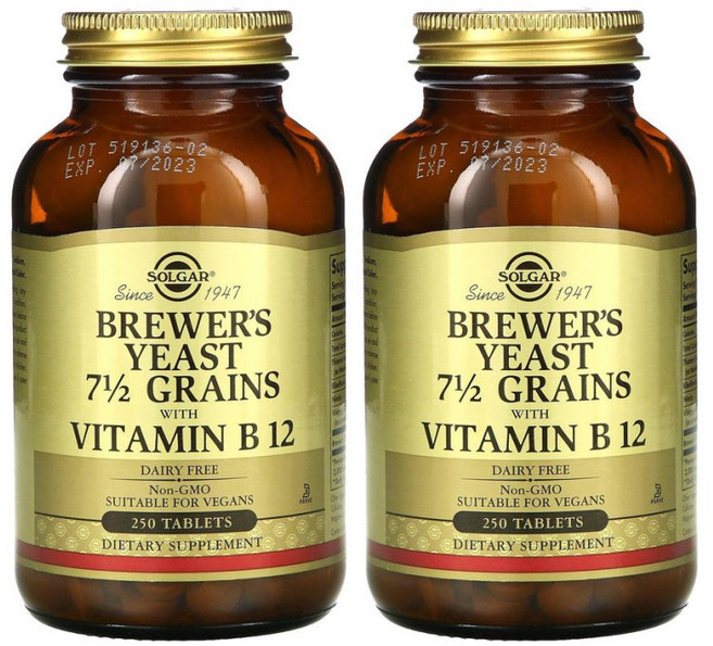 솔가 맥주효모 곡물 7 1/2 비타민 B12 함유 250정 X 2통, 2개