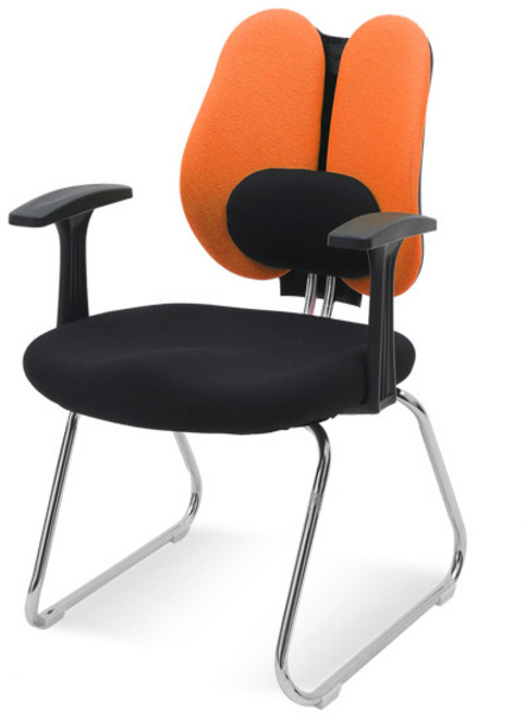 스쿨 ACW-FM 요추 팔걸이형 컴퓨터 책상 바퀴없는 강의실 공부방 학생 고정 높이조절 학원 보조 의자, 오렌지, 사무/학생용의자
