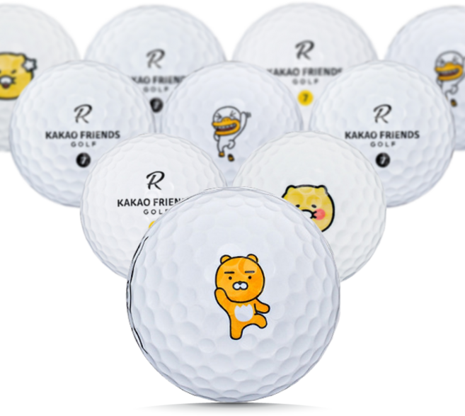 카카오프렌즈 로스트볼 A+ 4피스 화이트 20알 삼선퍼터라인, 1개, 20개입