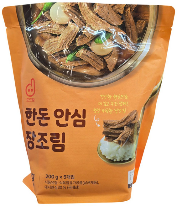 도드람 한돈 안심 장조림 국내산 돼지고기 부드러운 간장조림, 5개, 200g