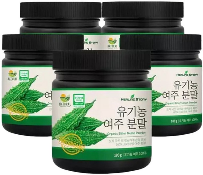 힐링스토리 국산 여주 분말 가루 180g 5통, 5개