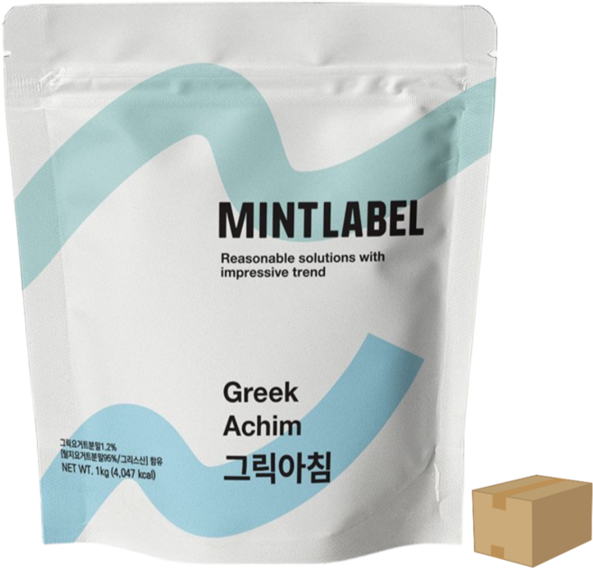 셀플러스 민트라벨 그릭아침 요거트 파우더 1kg 1박스 12개, 12개입