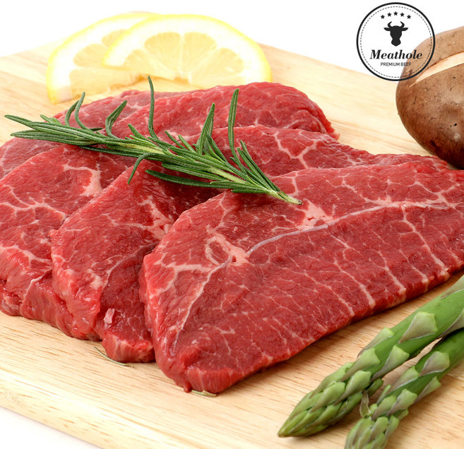 미트홀 부채살 스테이크 1kg (200g X 5팩) 개별소포장, 200g (부채살 구이용 5mm), 5개