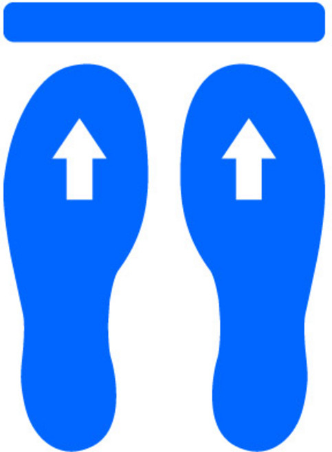 큐데코 발자국 발바닥 화살표 그래픽 스티커, 화살표-블루
